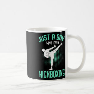 Taza De Café Solo un chico que ama Kickboxing Kickboxer Niños C
