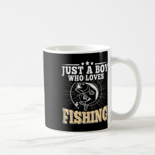 Taza De Café Solo un chico que ama la pesca divertida B Fish Fi