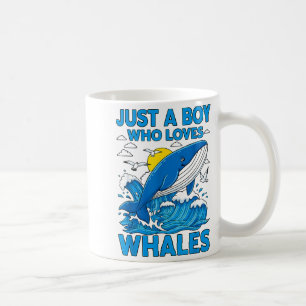 Taza De Café Solo un chico que ama las ballenas Océano Animal M
