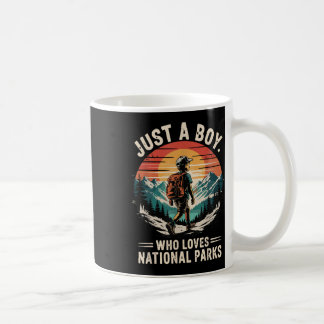 Taza De Café Solo un chico que ama los parques nacionales Retro