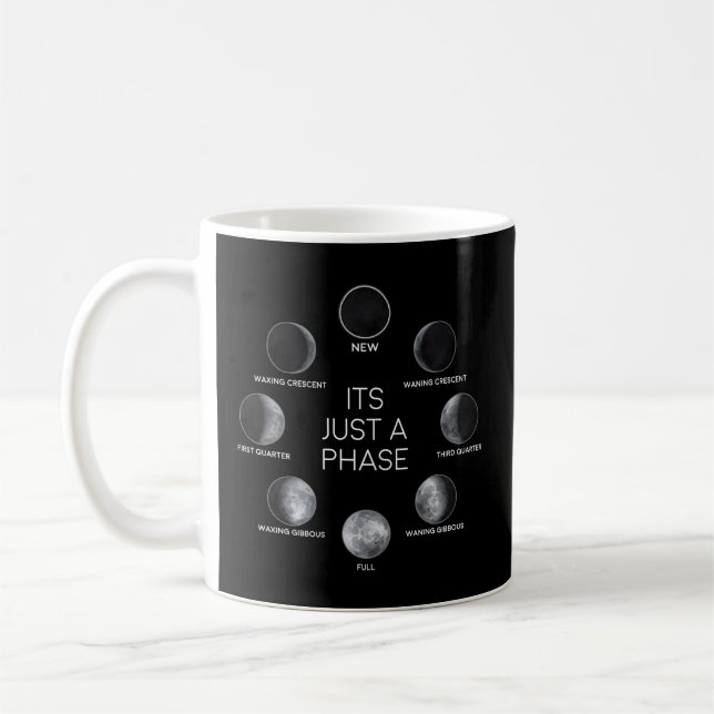 Taza De Café Solo un espacio lunar de fase lunar de la luna (Izquierda)
