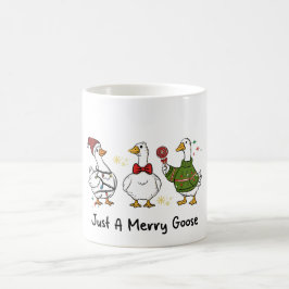 Taza De Café Solo Un Festivo Diseño Navideño De Gansos