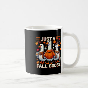 Taza De Café Sólo un ganso otoñal divertido píxel estilo retro 