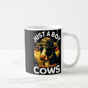 Taza De Café Solo un niño que ama las vacas granjero niños vaca