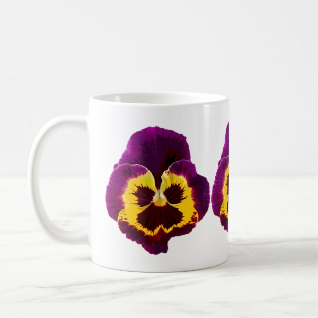 Taza De Café Sólo un Pansy Blossom + tu texto e ideas (Izquierda)