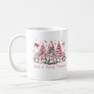 Taza De Café Sólo Un Pingüino Feliz Acuarela Navidad Animales