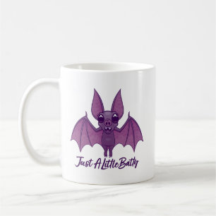 Taza De Café Sólo Un Poco Loco Murciélago Adorable Revoloteando