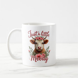 Taza De Café Solo un poco malhumorado vintage flor de vaca de l