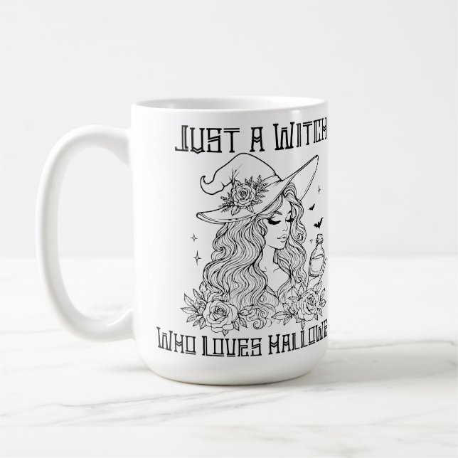 Taza De Café Solo una bruja que ama Halloween (Izquierda)
