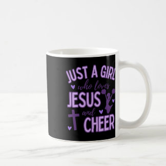 Taza De Café Solo una chica que ama a Jesús y cheerleading