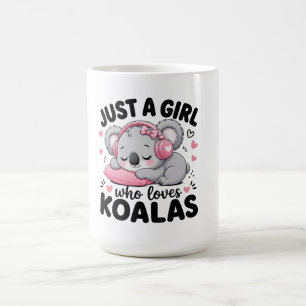 Taza De Café Solo una chica que ama a los koalas auriculares ro