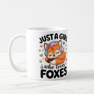 Taza De Café Sólo Una Chica Que Ama A Los Zorros Cita Rosa Ador