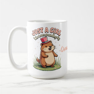 Taza De Café Solo una chica que ama el Día de la Marmota