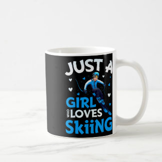 Taza De Café Solo una chica que ama el esquí divertido deporte 