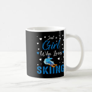 Taza De Café Solo una chica que ama el esquí divertido deporte