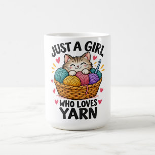 Taza De Café Sólo una chica que ama el hilo Gato lindo Amante d
