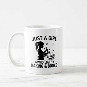 Taza De Café Solo una chica que ama hornear y los libros, amant