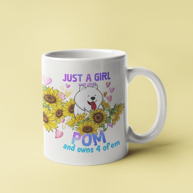Taza De Café Solo una chica que ama la Floral de Girasoles Pome (Subido por el creador)