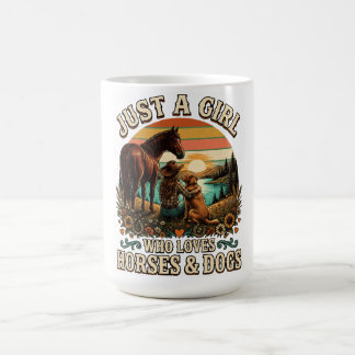 Taza De Café Sólo una chica que ama los caballos y los perros