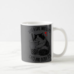 Taza De Café Sólo Una Chica Que Ama Los Gatos Y El Té Boba Ragd