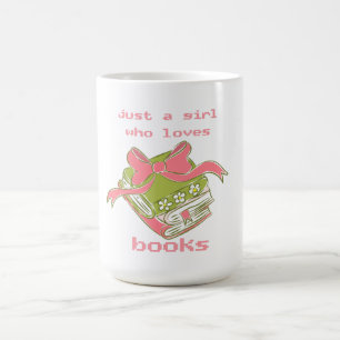 Taza De Café Sólo Una Chica Que Ama Los Libros Lindo Libro Co