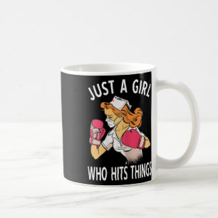 Taza De Café Solo una chica que golpea cosas Enfermera Boxeo