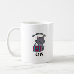 Taza De Café sólo una enfermera que ama a los gatos