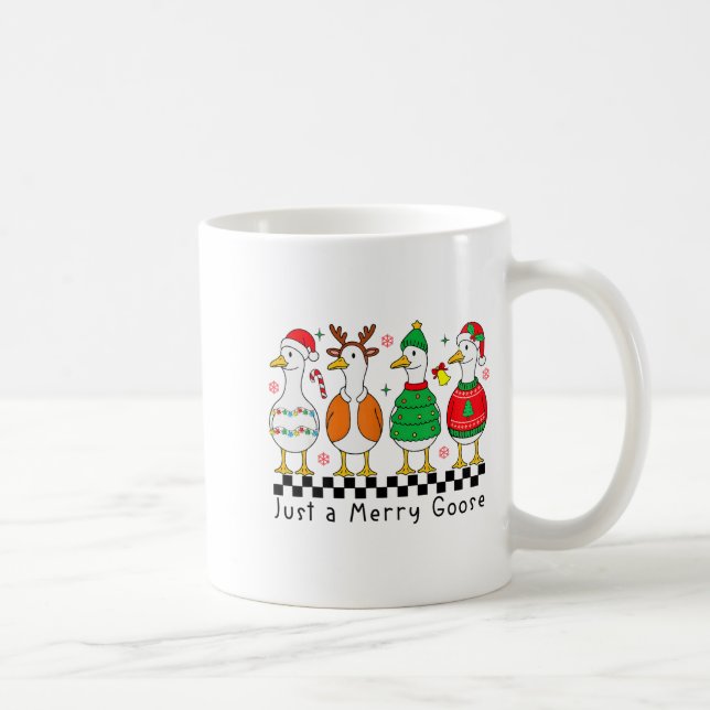 Taza De Café Sólo una navidad divertida de Santa Goose (Derecha)