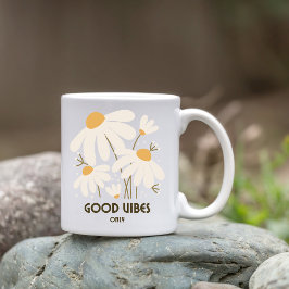 Taza De Café Sólo Vibes buenas Floral Mug
