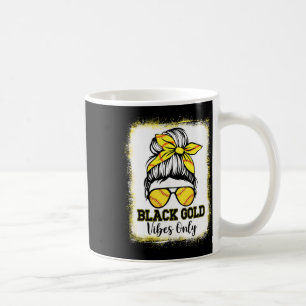 Taza De Café Solo Vibraciones de Oro Negro Camiseta Suave Mujer