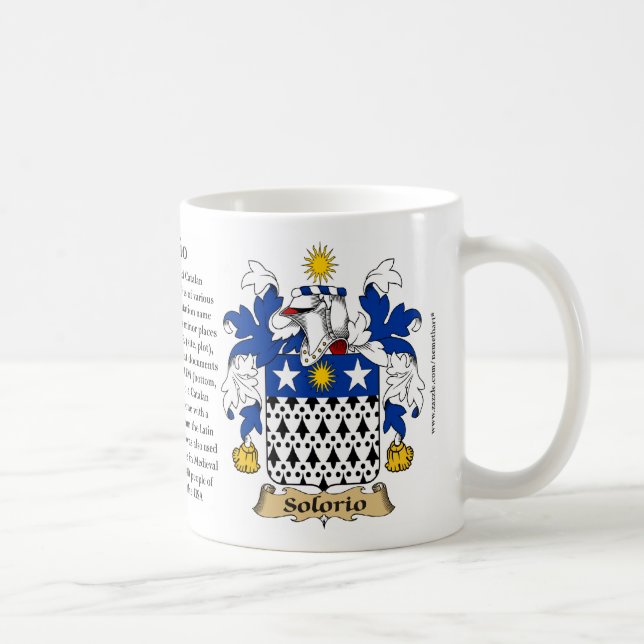 Taza De Café Solorio, el origen, el significado y el escudo (Derecha)