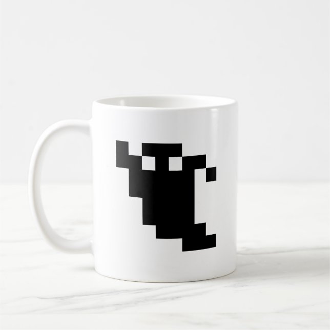 Taza De Café Sombra de fantasma de 8 bits (Izquierda)
