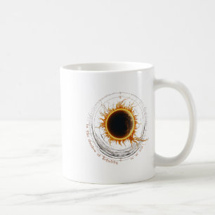 Taza De Café Sombra De La Totalidad Mirando El Eclip Solar Tota