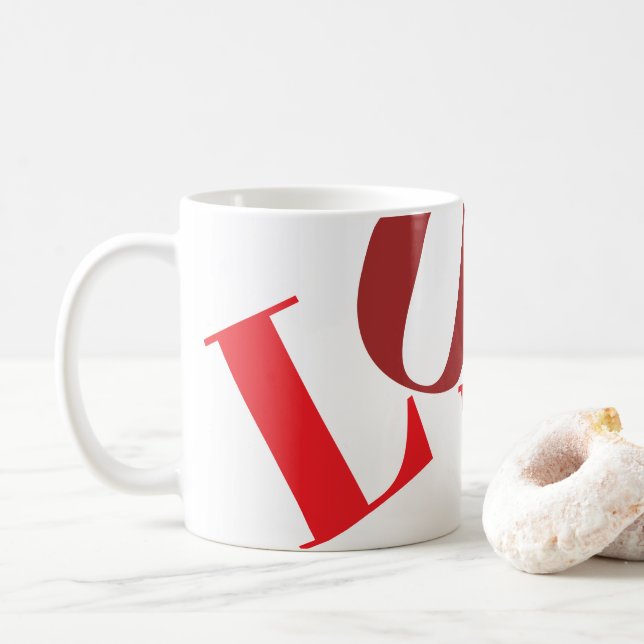 Taza De Café Sombras rojas AMOR a la mugre (Con donut)