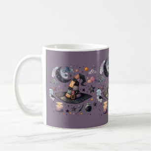 Taza De Café Sombrero de Bruja Caprichosa y Magia Celestial