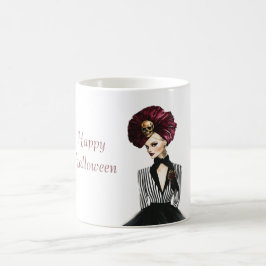 Taza De Café Sombrero de Circo de Halloween Calavera Femenino
