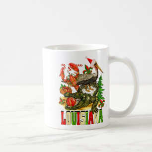 Taza De Café Sombrero de Santa de Cocodrilo Bayou de Navidad de