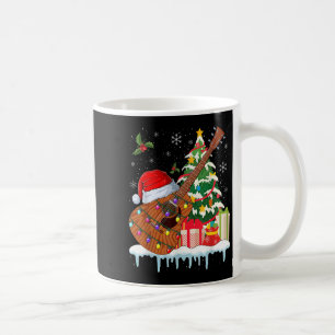 Taza De Café Sombrero de Santa de Guitarra Navidad Guitarristas