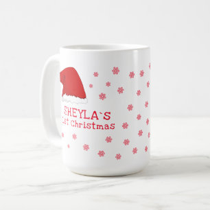 Taza De Café Sombrero de Santa de la primera Navidad del bebé C