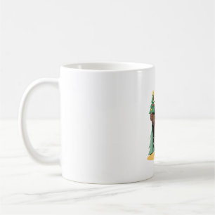 Taza De Café Sombrero de Santa del árbol de Navidad Bigfoot (1)