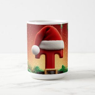 Taza De Café Sombrero De Santa Inicial T Para Apellidos