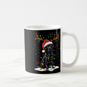 Taza De Café Sombrero de Santa Labrador negro Reno Árbol Luces