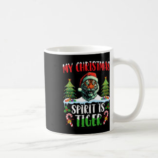 Taza De Café Sombrero de Santa Navidad Tigre Espíritu de mi Nav