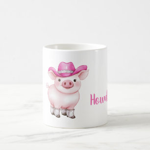 Taza De Café Sombrero de vaquera rosa Howdy Pig