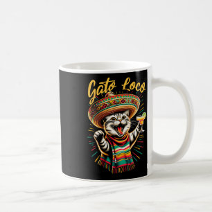 Taza De Café Sombrero divertido Gato Loco mexicano Cinco De May