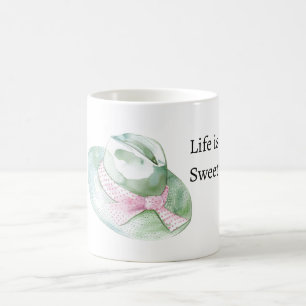 Taza De Café Sombrero Rosa Menta La Vida es Dulce
