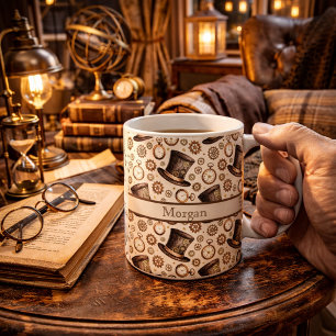 Taza De Café Sombrero victoriano personalizado de estilo Steamp