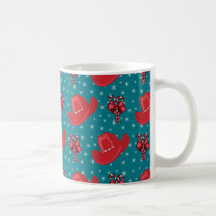 Taza De Café Sombreros de vaquero de Navidad occidental y basto