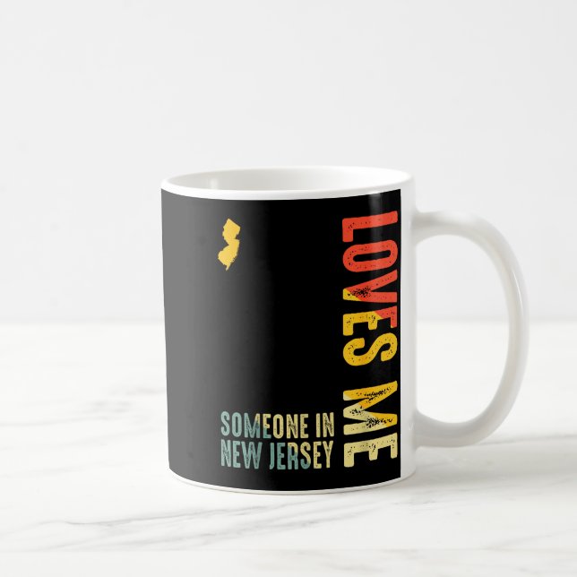Taza De Café Someone In New Jersey Loves Me Clic Retro State  (Derecha)