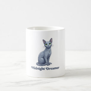 Taza De Café Soñador de Medianoche Gato Celestial